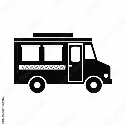 Food Truck icon silhouette vector illustration