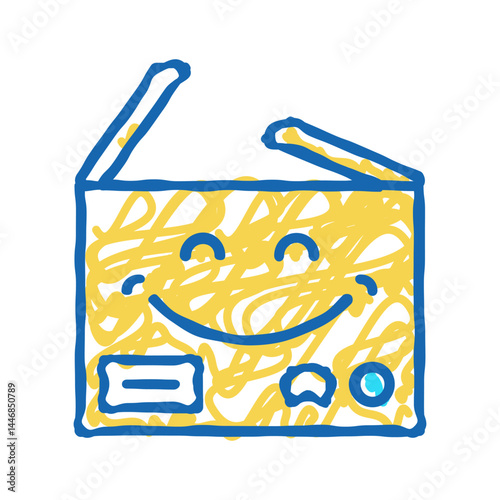 carbdoard happy free shipping icon doodle illustration