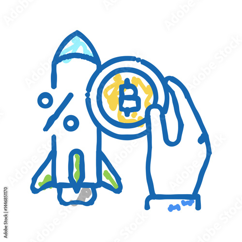 successful start ico icon doodle illustration