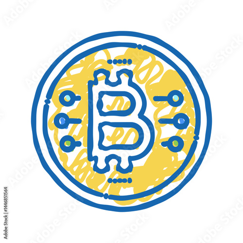 bitcoin coin ico icon doodle illustration