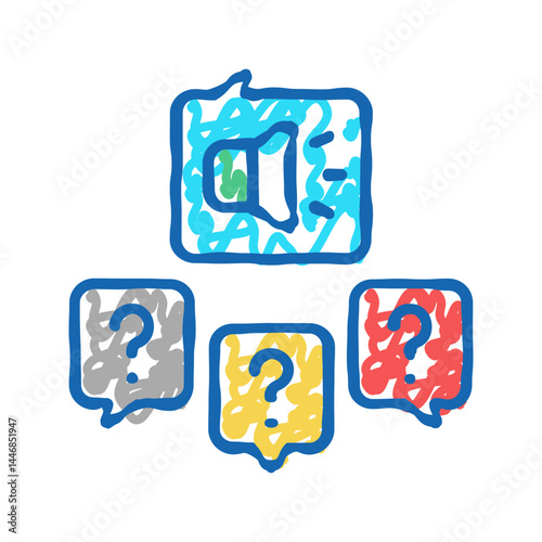 responses to media inquiries icon doodle illustration
