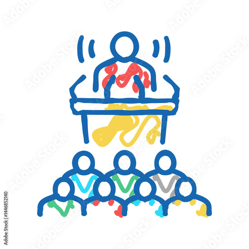 press release icon doodle illustration