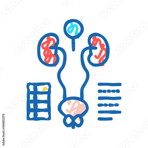 examining genitourinary system icon doodle illustration