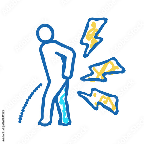 pain when urinating icon doodle illustration