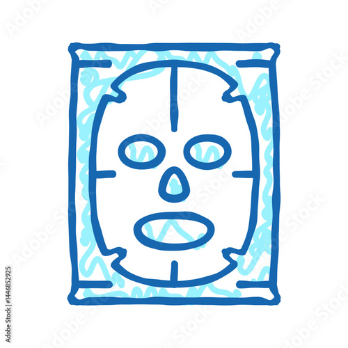 facial mask beauty accessory icon doodle illustration