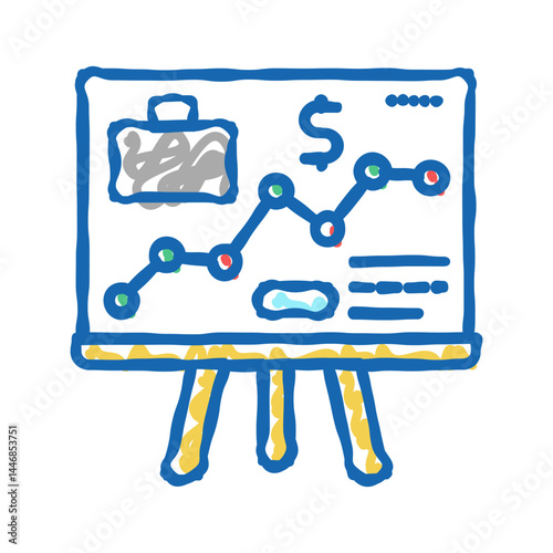 presentation for shareholders icon doodle illustration