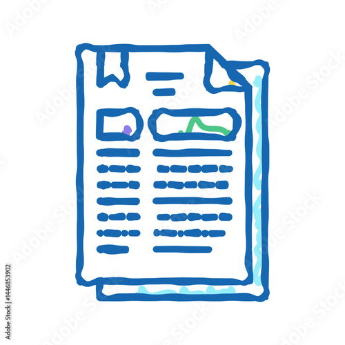 protocol document icon doodle illustration