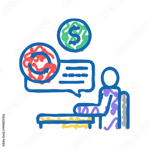 creditor businessman icon doodle illustration