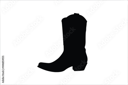 cowboy boot silhouette vector, rubber boot clipart