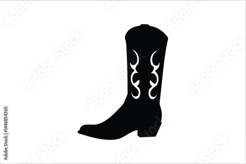 cowboy boot silhouette vector, rubber boot clipart