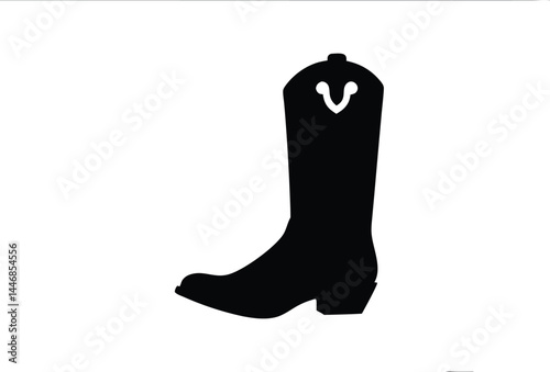 cowboy boot silhouette vector, rubber boot clipart