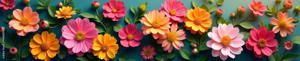 Close-up of an exquisite floral composition with blooming flowers and greenery, leaves, close-up, petals Close-up of an exquisite floral composition with blooming flowers and greenery, leaves, close-up, petals