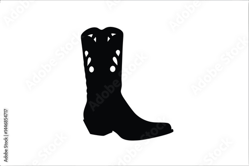 cowboy boot silhouette vector, rubber boot clipart