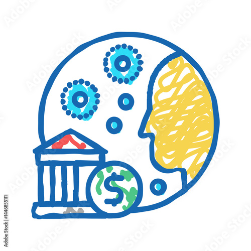 into epidemic benefits icon doodle illustration
