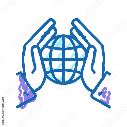 safety planet ecosystem icon doodle illustration