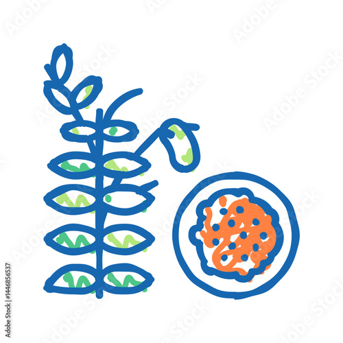 lentils groat icon doodle illustration