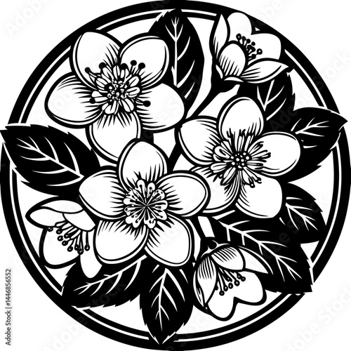 jasmine vector silhouette and illustration 