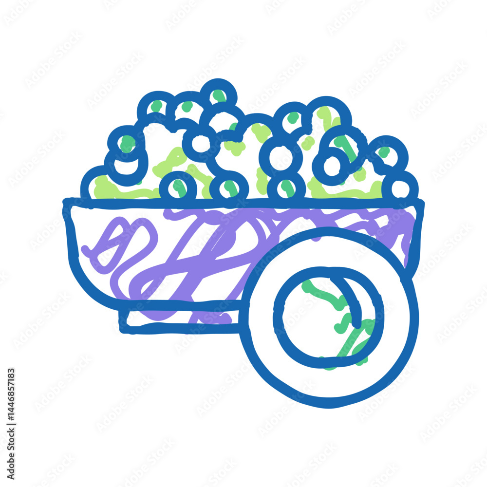 Fototapeta premium peas groat icon doodle illustration