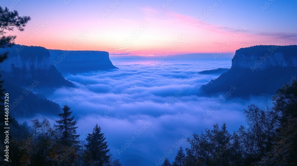 Fototapeta premium Misty Mountain Sunrise