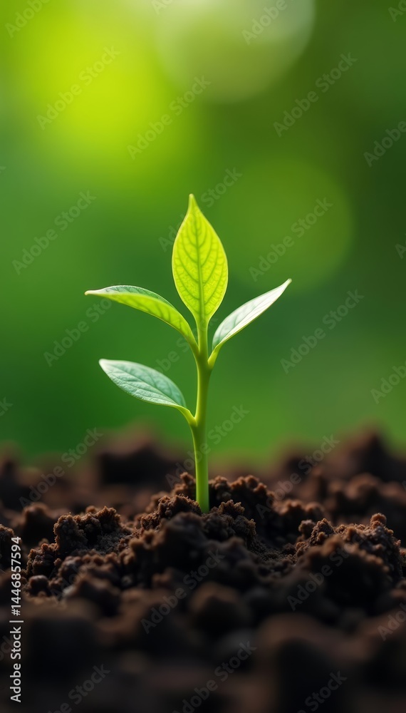 Fototapeta premium Close up of hundred dollar bills sprouting from soil, wealth, prosperity, concept