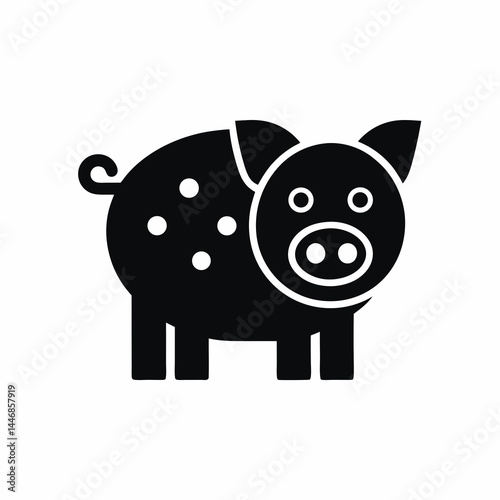 Pig icon silhouette vector illustration