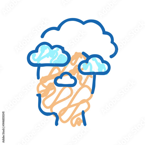 dreaming philosophy icon doodle illustration