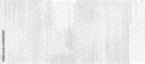 Japanese line minimal background vector. Wallpaper design with line wave pattern backdrop. Illustration for cover, banner, website, package, deco interior.
