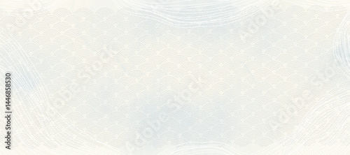Wallpaper Mural Japanese line minimal background vector. Wallpaper design with line wave pattern backdrop. Illustration for cover, banner, website, package, deco interior. Torontodigital.ca