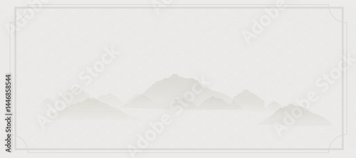 Japanese line minimal background vector. Wallpaper design with mountain and line wave pattern backdrop. Illustration for cover, banner, website, package, deco interior.