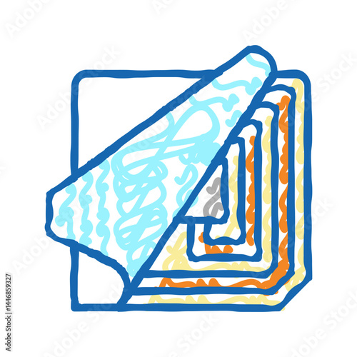 chip rfid copper wire component icon doodle illustration