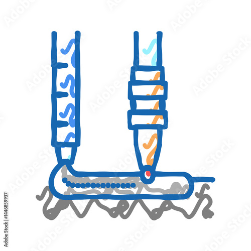 submerged arc welding icon doodle illustration