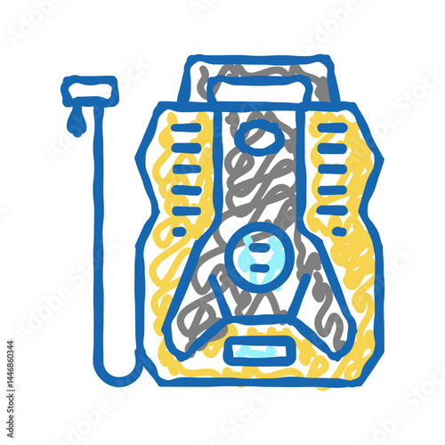 portable air compressor icon doodle illustration