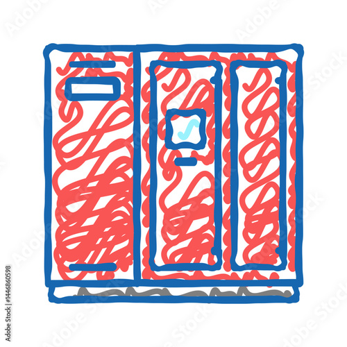 lamellar air compressor icon doodle illustration