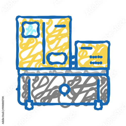 spiral air compressor icon doodle illustration