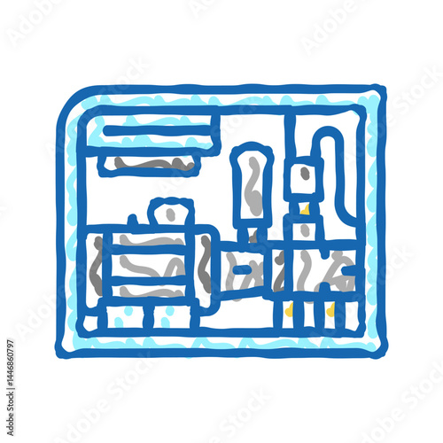 screw air compressor icon doodle illustration