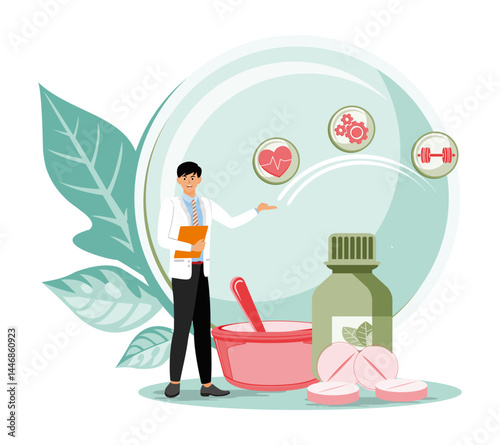 Holistic medicine concept.  Alternative medicine for wellness and health.