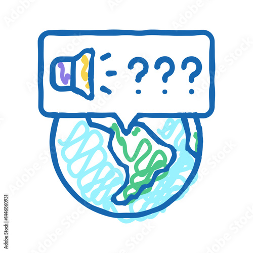 global question about goods icon doodle illustration