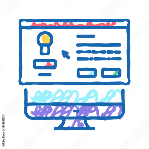 advertis pop-up window icon doodle illustration
