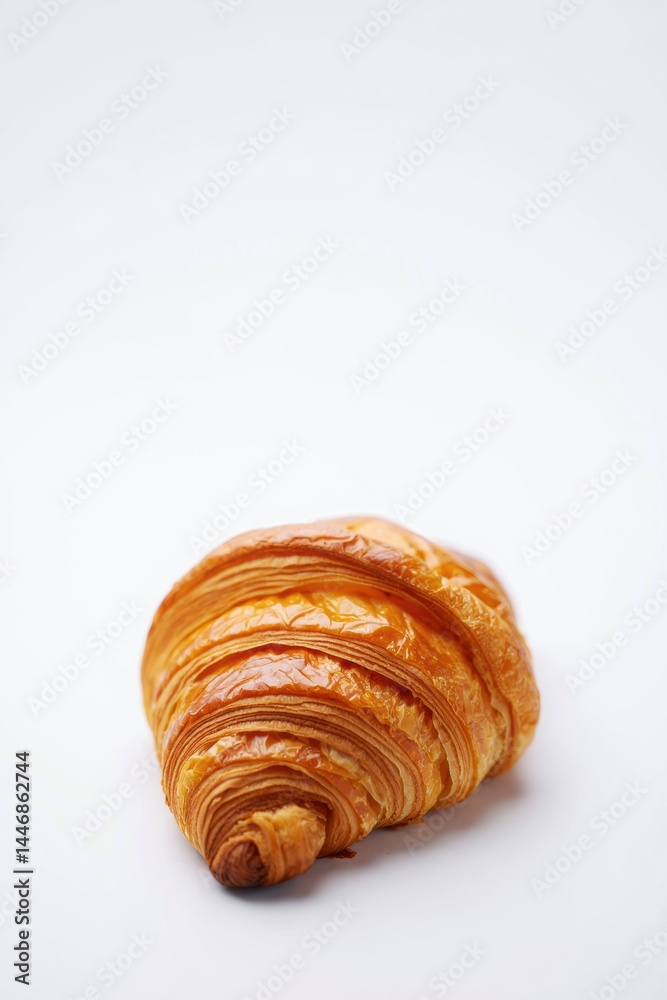 custom made wallpaper toronto digitalA golden-brown croissant with a flaky, spiral texture sits against a plain white background.