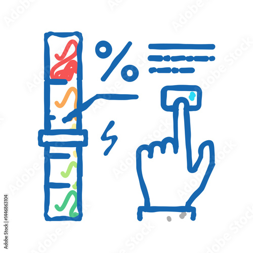 economy and energy saving icon doodle illustration