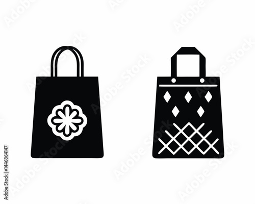 Shopping Bag icon silhouette vector illustration