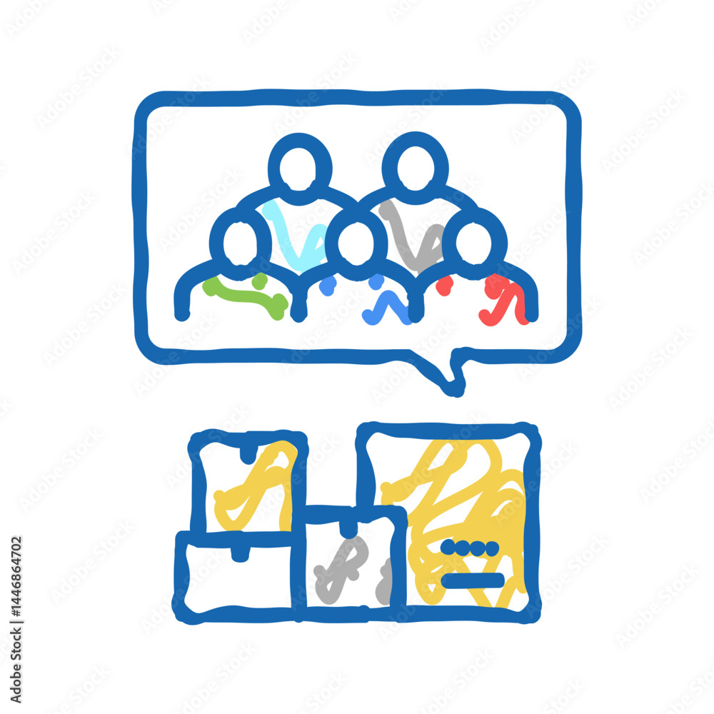 clients of logistics service icon doodle illustration