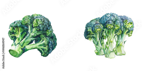 broccoli watercolor vector illustration
