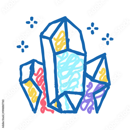 crystals astrological icon doodle illustration
