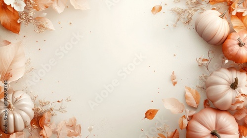 Autumnal Still Life: Pumpkins and Fall Leaves