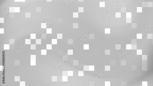 Gray background with blink white squares suitable for modern design projects, geometric patterns, minimalist concepts, and digital art creations.