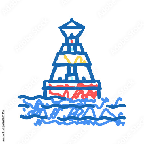 buoy port icon doodle illustration