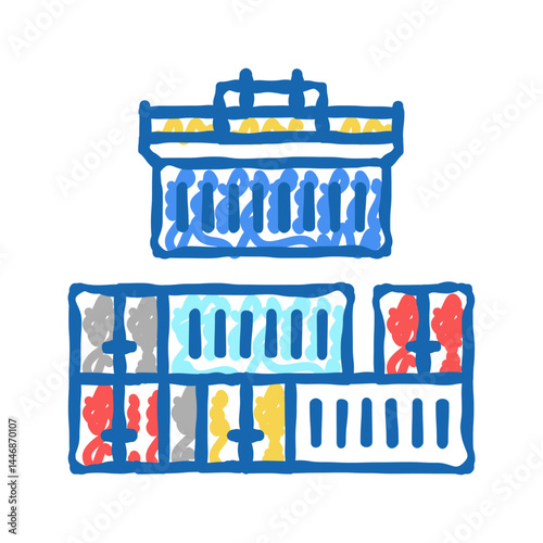 containers loader port icon doodle illustration