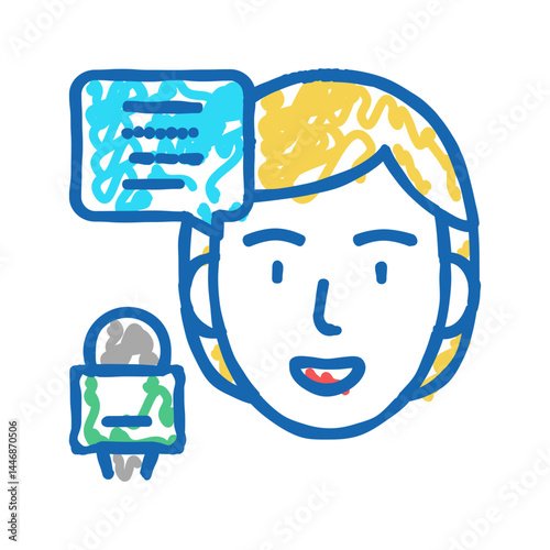 speaker forum icon doodle illustration