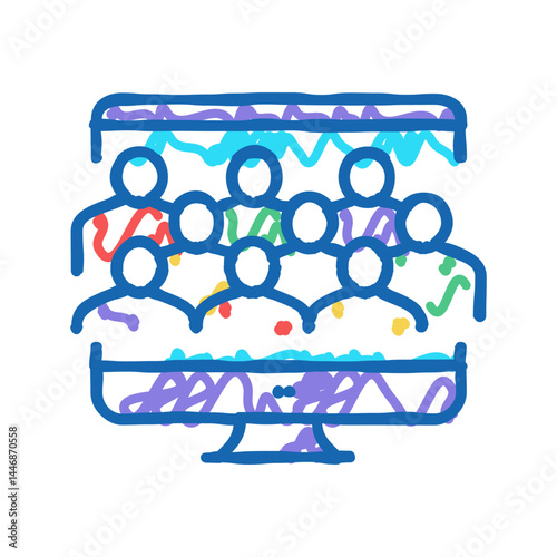online forum icon doodle illustration